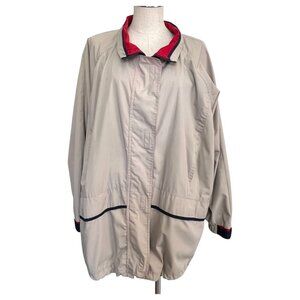 CBO New York Womens Beige Windbreaker Jacket Size 3X Coat Zip-Up Lightweight